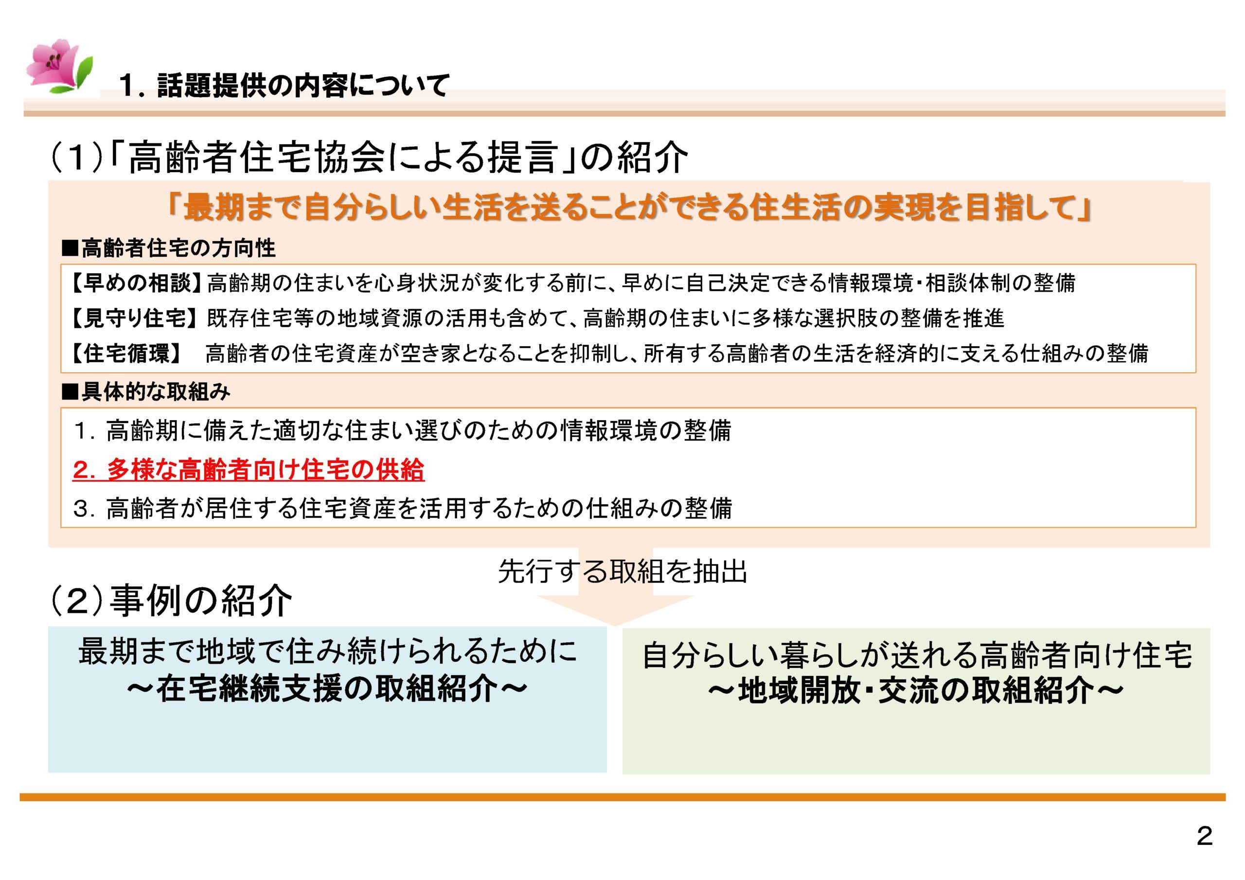 サービス付き高齢者向け住宅のあり方に関する調査事業