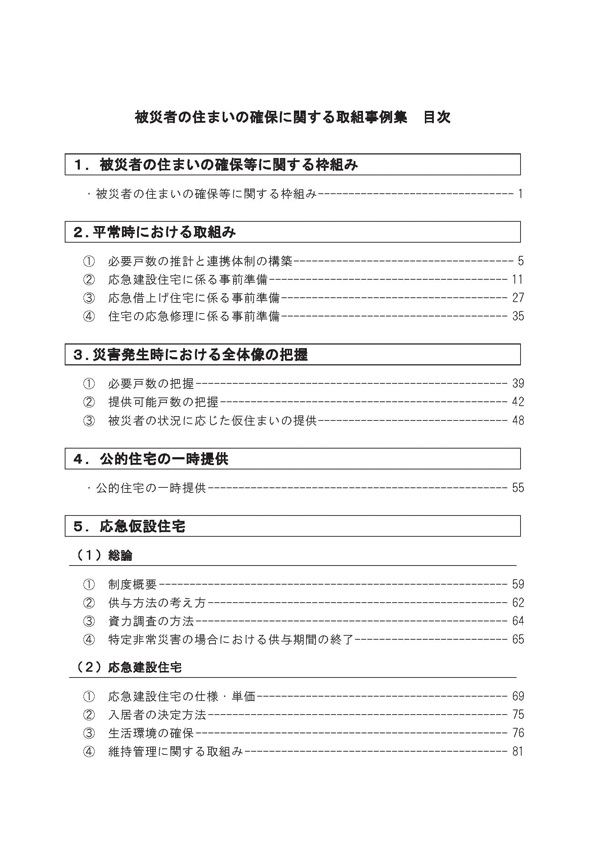 「被災者の住まいの確保に関する取組事例集」の作成